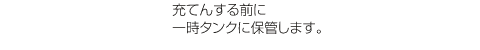 充てんする前に、一時タンクに保管します。